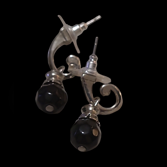 14" Vintage Chainwork Faceted Bead Bib Necklace w/Earrings L10 - Picture 2 of 5